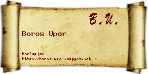 Boros Upor névjegykártya